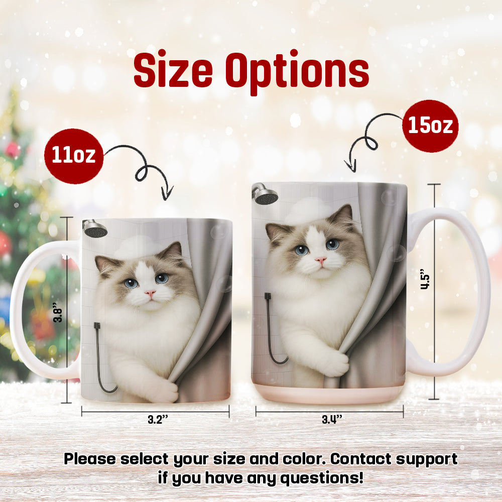 Custom Cat Photo Cat  In Bathroom Mug Gift For Cat Lovers