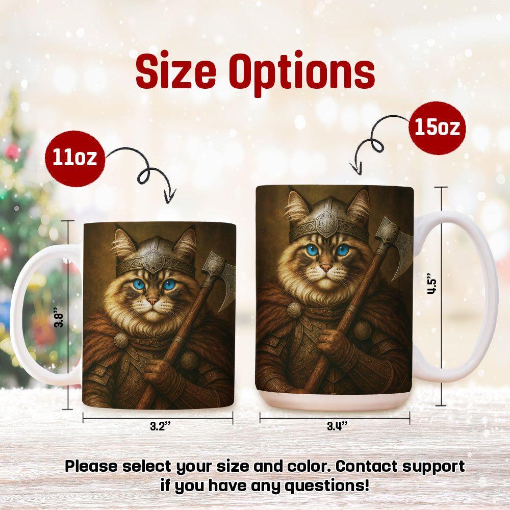 Custom Cat Photo Viking Warrior Mug _ Gift For Cat