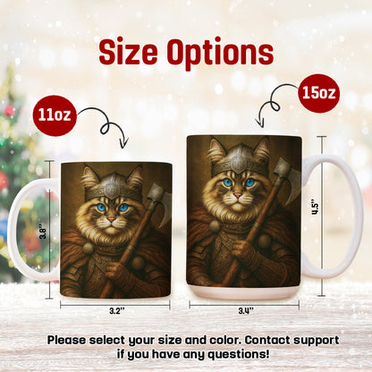 Custom Cat Photo Viking Warrior Mug _ Gift For Cat