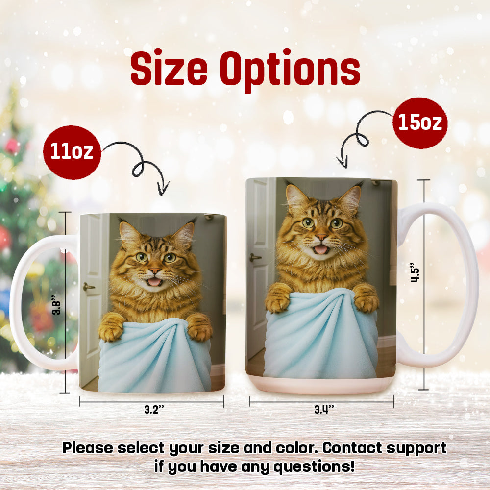 Custom Cat Photo In Bathroom Mug Cat Lover Gifts