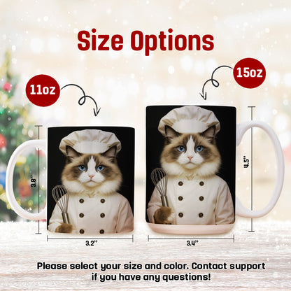 Custom Photo Cat Chef Mug _ Gift For Cat Lovers