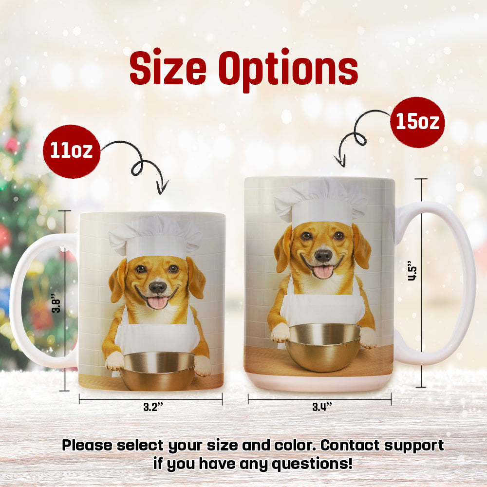 Custom Photo Dog Chef Mug Gift For Dog Lovers