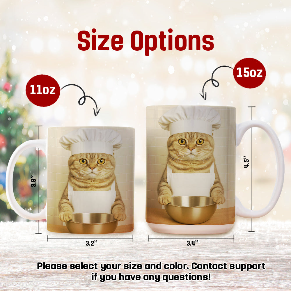 Custom Photo Cat Chef Mug Gift For Cat Lovers