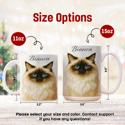 Custom Cat Portraint And With Name Mug