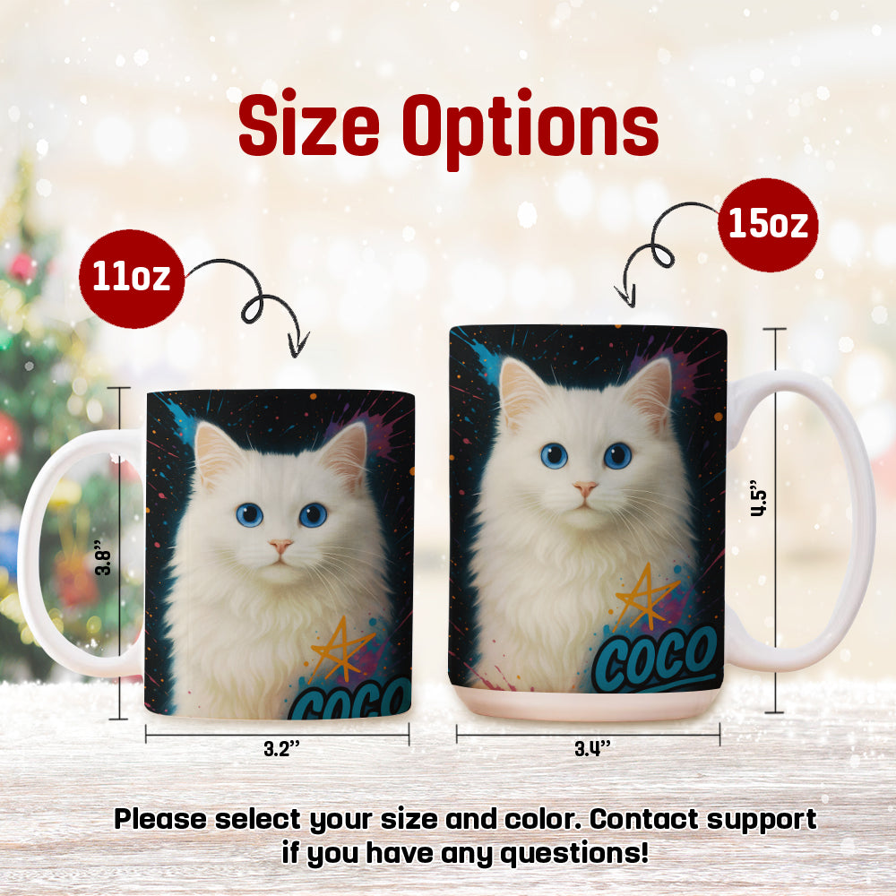 Custom Cat Pet Portrait Contemporary Mug
