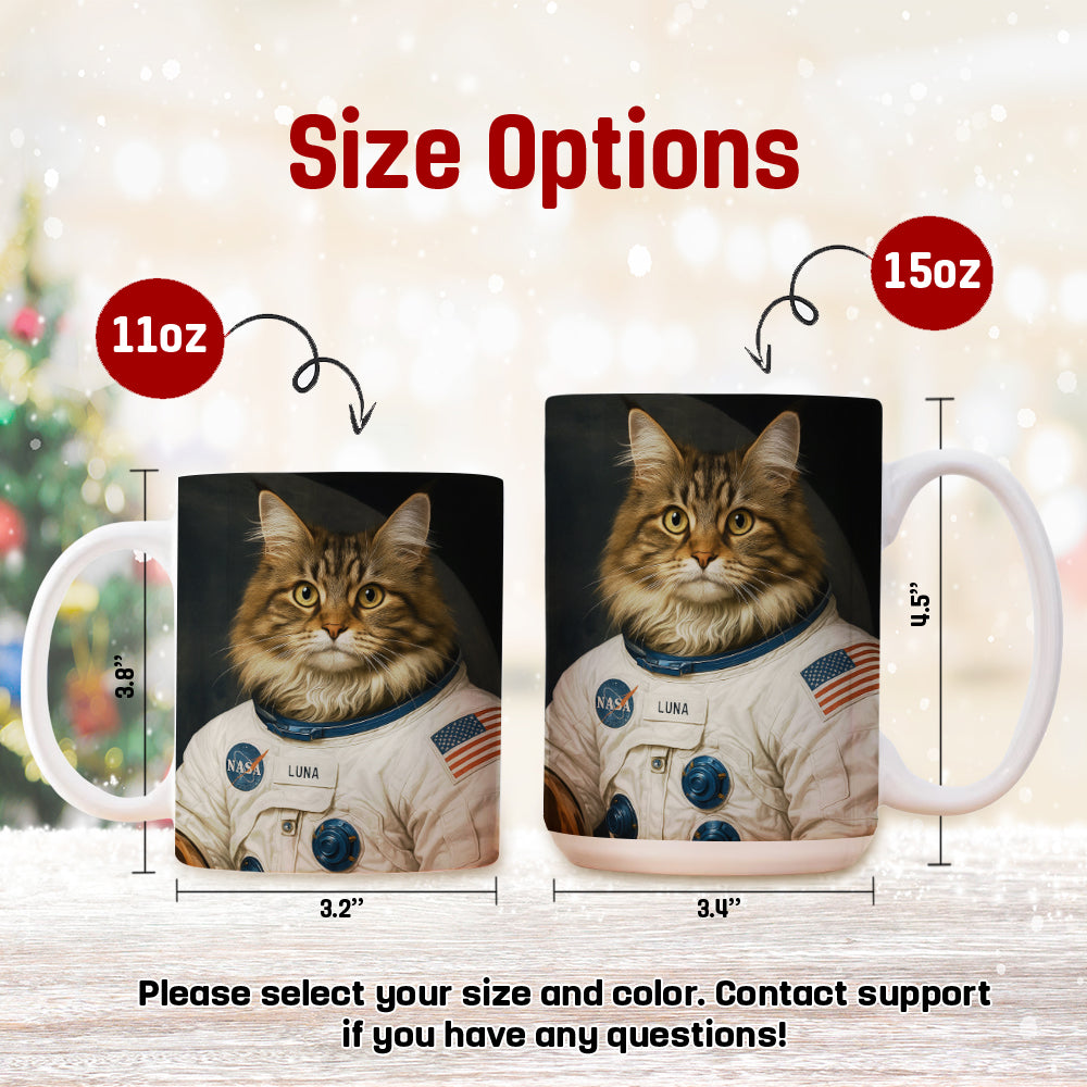 Custom Photo Cat Astronaut Mug _ Gift For Cat Lovers