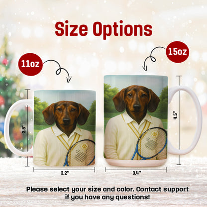Custom Photo Tennis Player Dog Mug