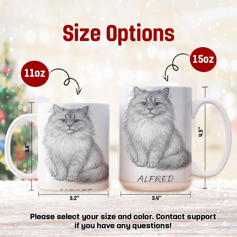 Custom Photo Cat Pencil Art