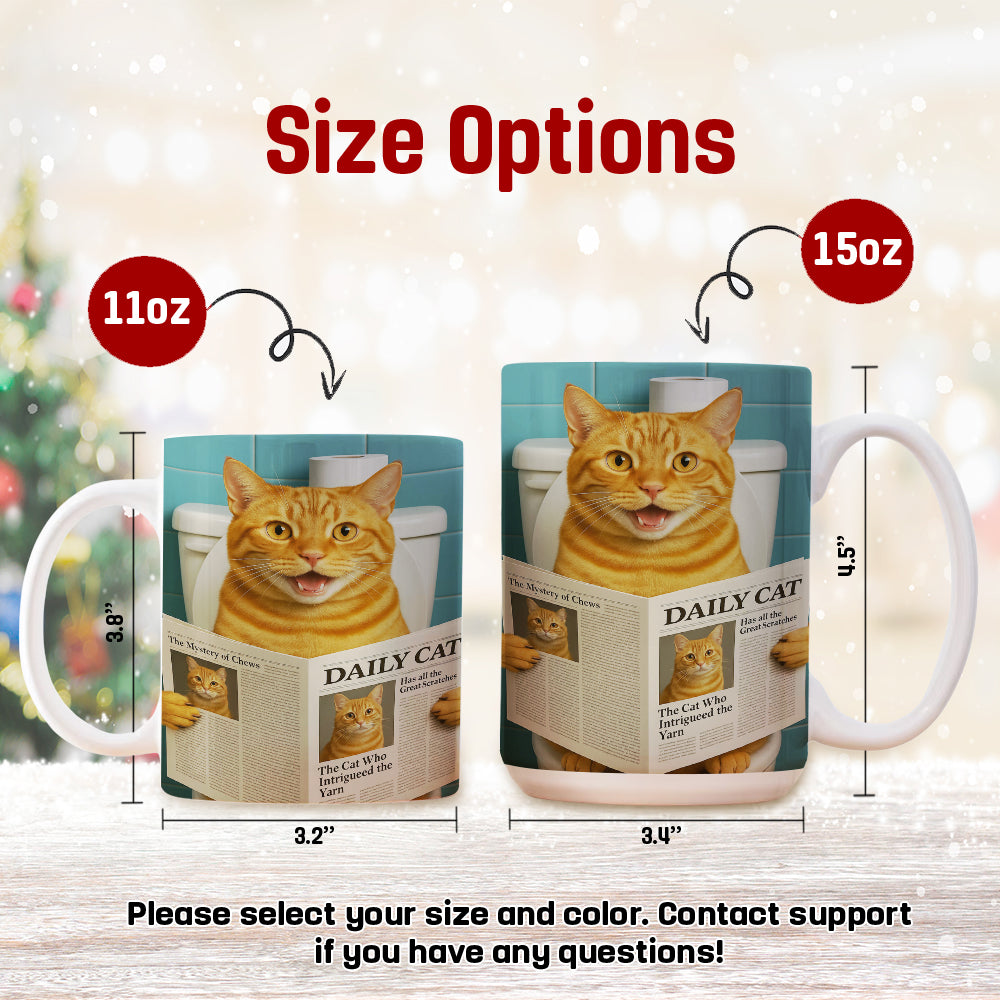 Custom Photo Cat Toilet Bathroom Mug Wall Art
