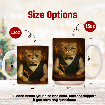 Personalized Cat Portrait Bartender Mug