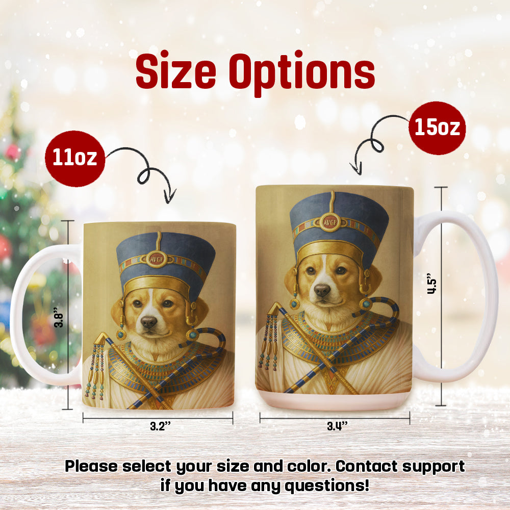 Custom Photo Egyptian Queen Dog Mug Gift For Dog Lover