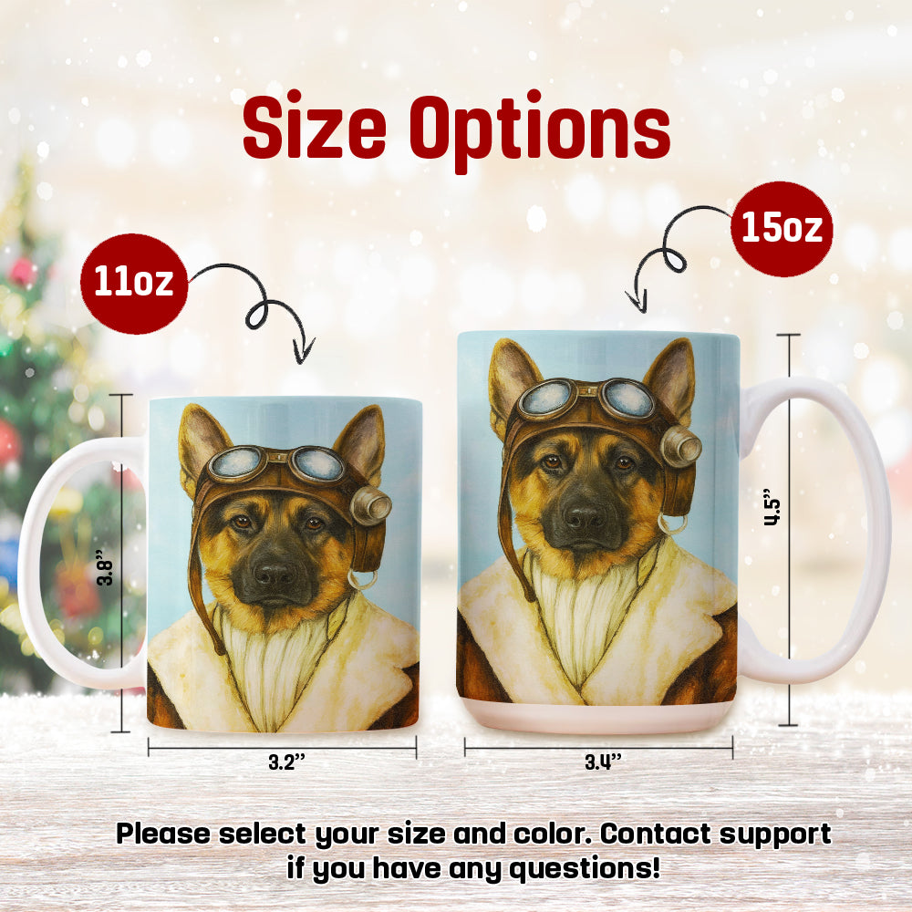 Custom Photo Portrait Pilot Mug Gift For Dog Lovers
