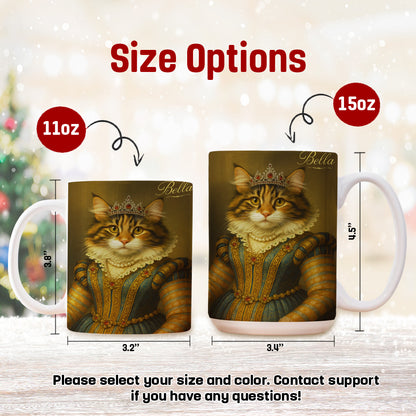 Custom Photo Sapphire Queen Cat Mug Gift For Cat Lovers