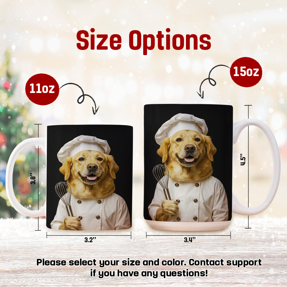 Custom Photo Dog Chef Mug _ Gift For Dog Lovers