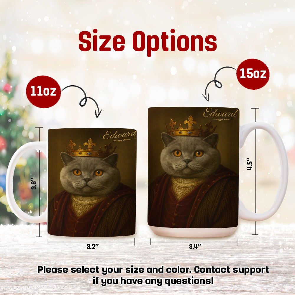 Custom Photo Crown King Cat Mug Gift For Cat Lovers