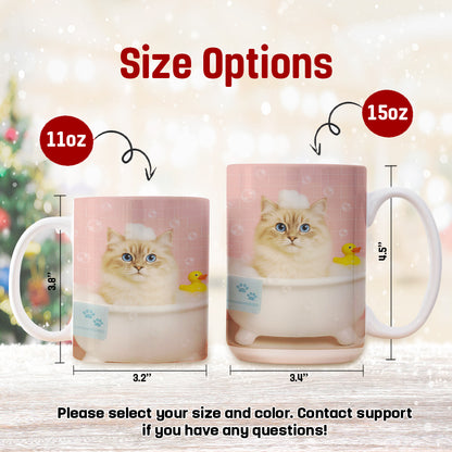 Custom Photo Cat In Bath Mug Gift For Cat Lovers