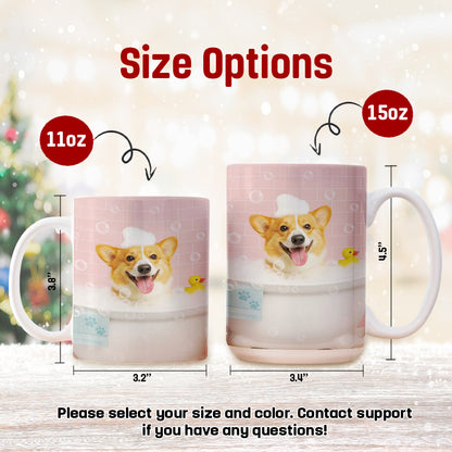 Custom Photo Dog In Bath Mug Gift For Dog Lovers