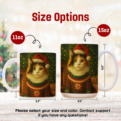 Custom Photo Cat Christmas Oufit Mug