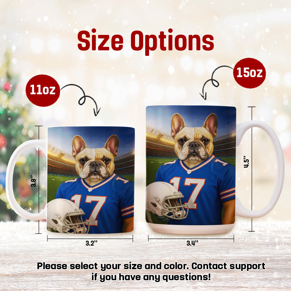 Custom Dog Photo Football Style Mug _ Gift For Dog Lovers