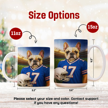 Custom Dog Photo Football Style Mug _ Gift For Dog Lovers