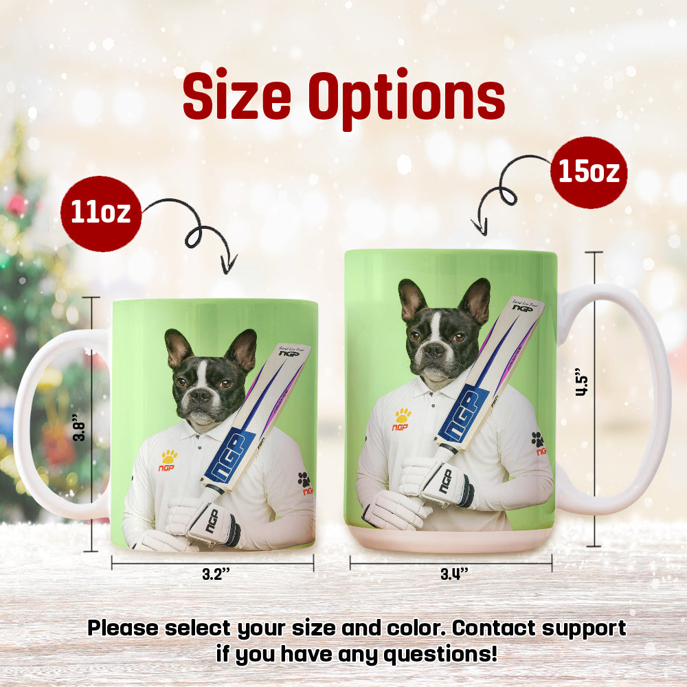 Custom Photo Cricketer Dog Mug Gift For Dog Lovers