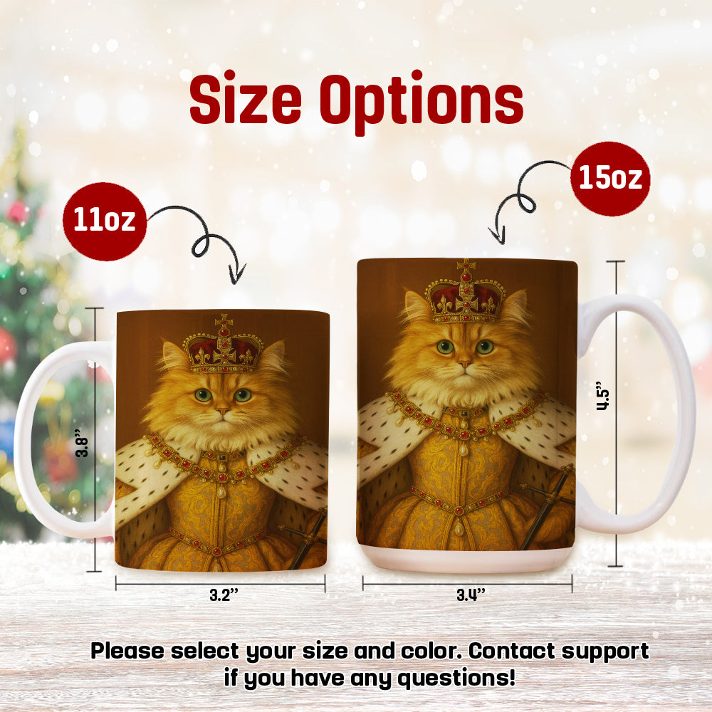 Custom Photo Crowned Queen Cat MugGift For Cat Lovers
