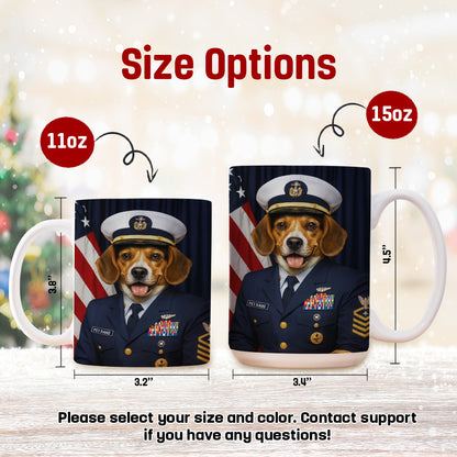 Custom Dog Photo Us Navy Mug _ Gift For Dog Lovers