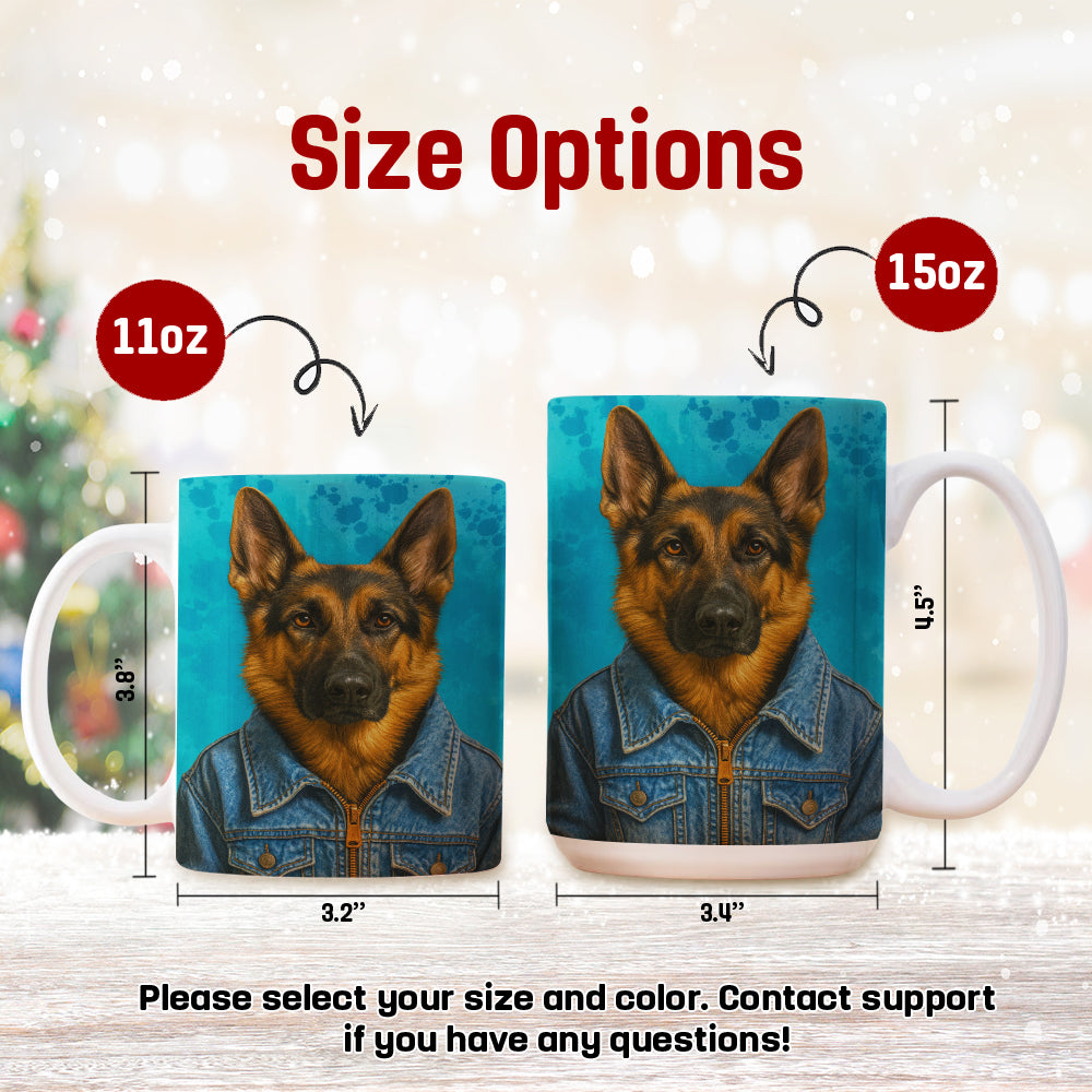Custom Photo Denim Dog Mug Gift For Dog Lovers