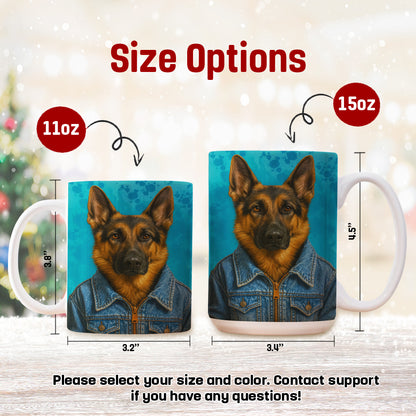 Custom Photo Denim Dog Mug Gift For Dog Lovers