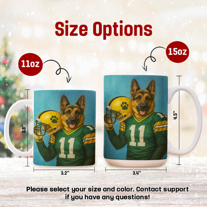 Custom Dog Photo Football Player Mug