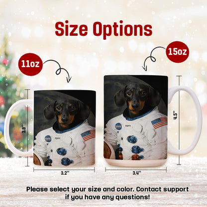 Custom Photo Dog Astronaut Mug _ Gift For Dog Lovers