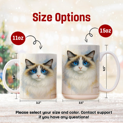 Custom Photo Cat Watercolor Artwork Mug