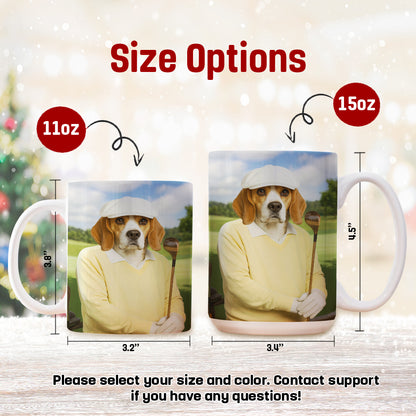 Custom Photo Golfer Dog Mug Gift For Dog Lovers