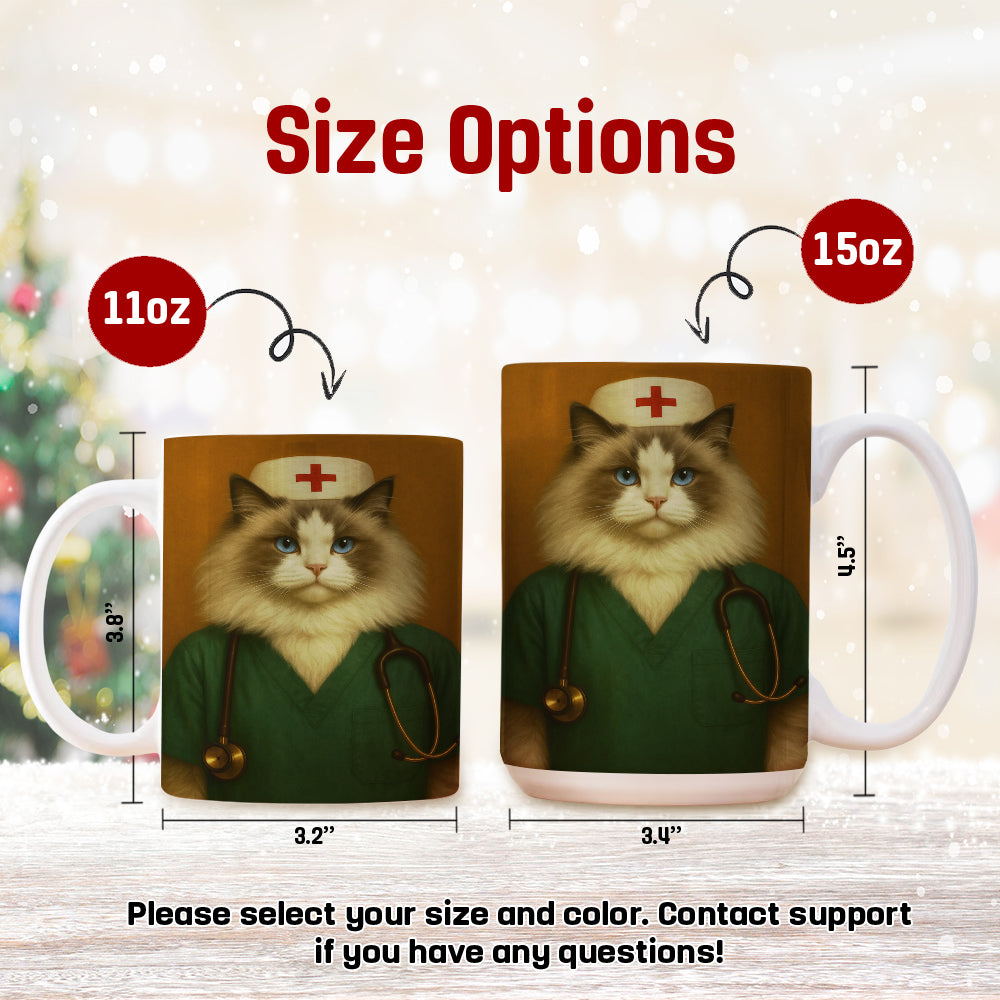 Custom Photo Nurse Cat MugGift For Cat Lovers