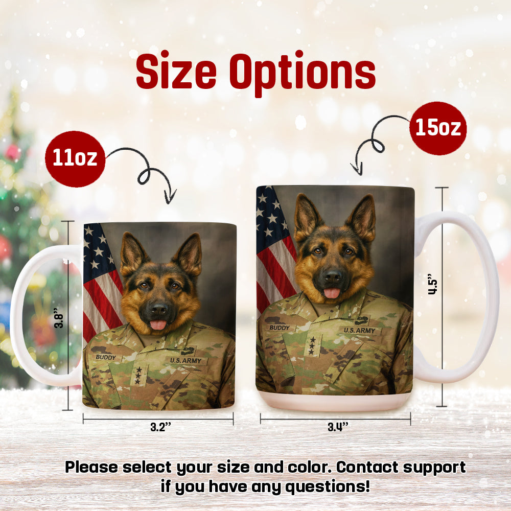 Custom Dog Photo Us Army Mug _ Gift For Dog Lovers