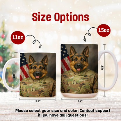 Custom Dog Photo Us Army Mug _ Gift For Dog Lovers