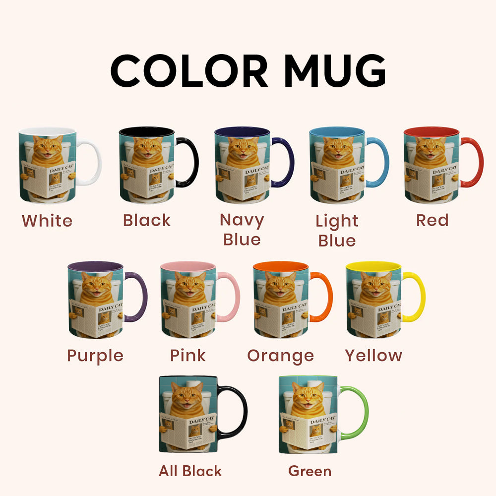 Custom Photo Cat Toilet Bathroom Mug Wall Art