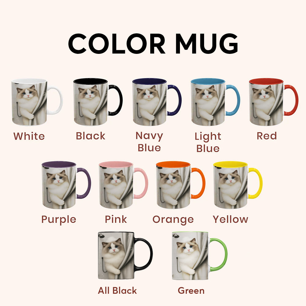 Custom Cat Photo Cat  In Bathroom Mug Gift For Cat Lovers