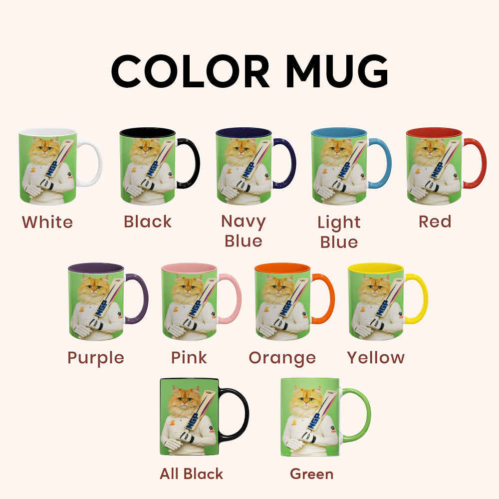 Custom Photo Cricketer Cat Mug Gift For Cat Lovers
