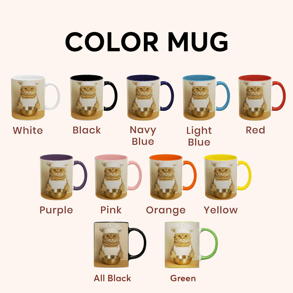 Custom Photo Cat Chef Mug Gift For Cat Lovers