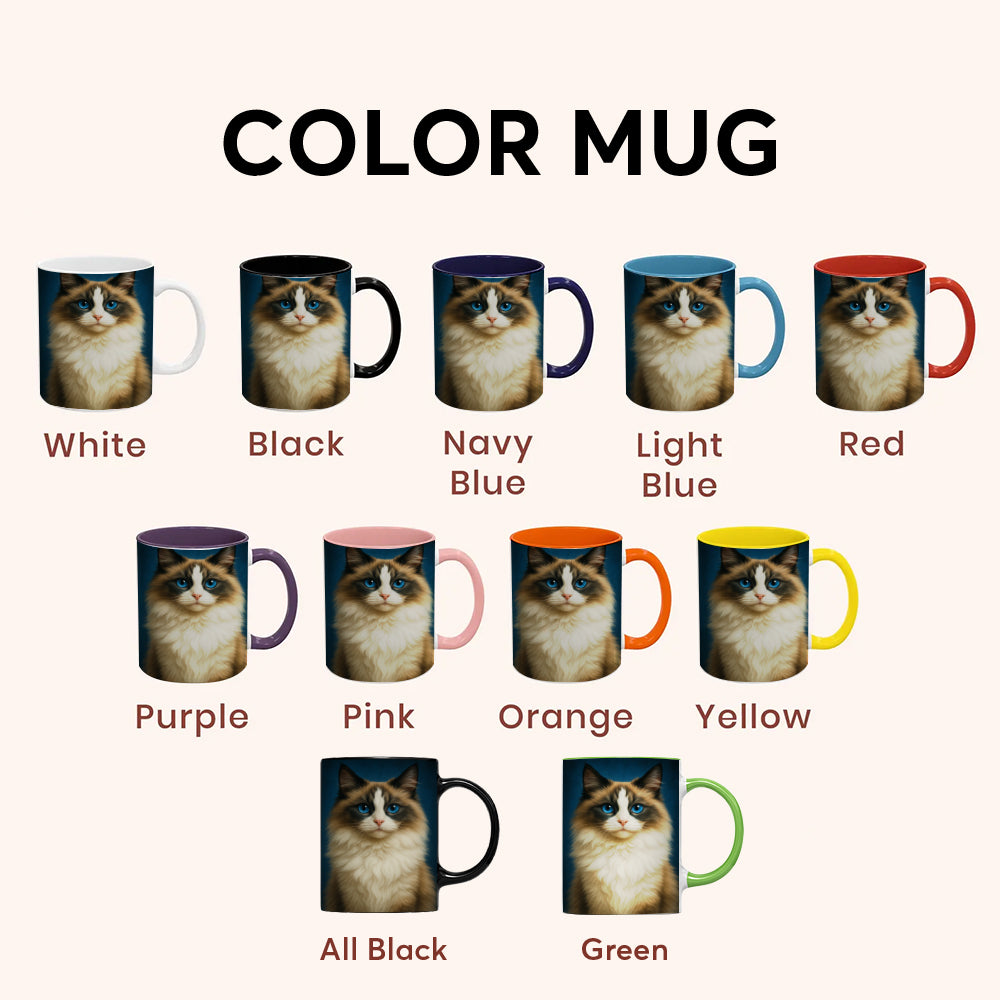 Custom Cat Deep Blue Mug