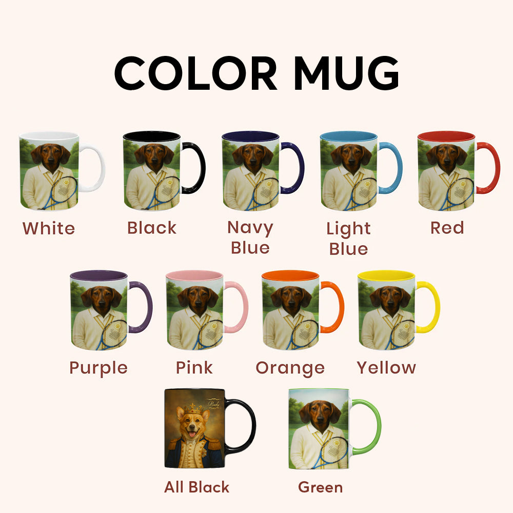 Custom Photo Tennis Player Dog Mug