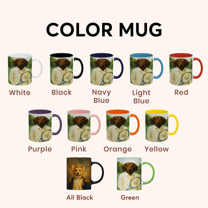 Custom Photo Tennis Player Dog Mug
