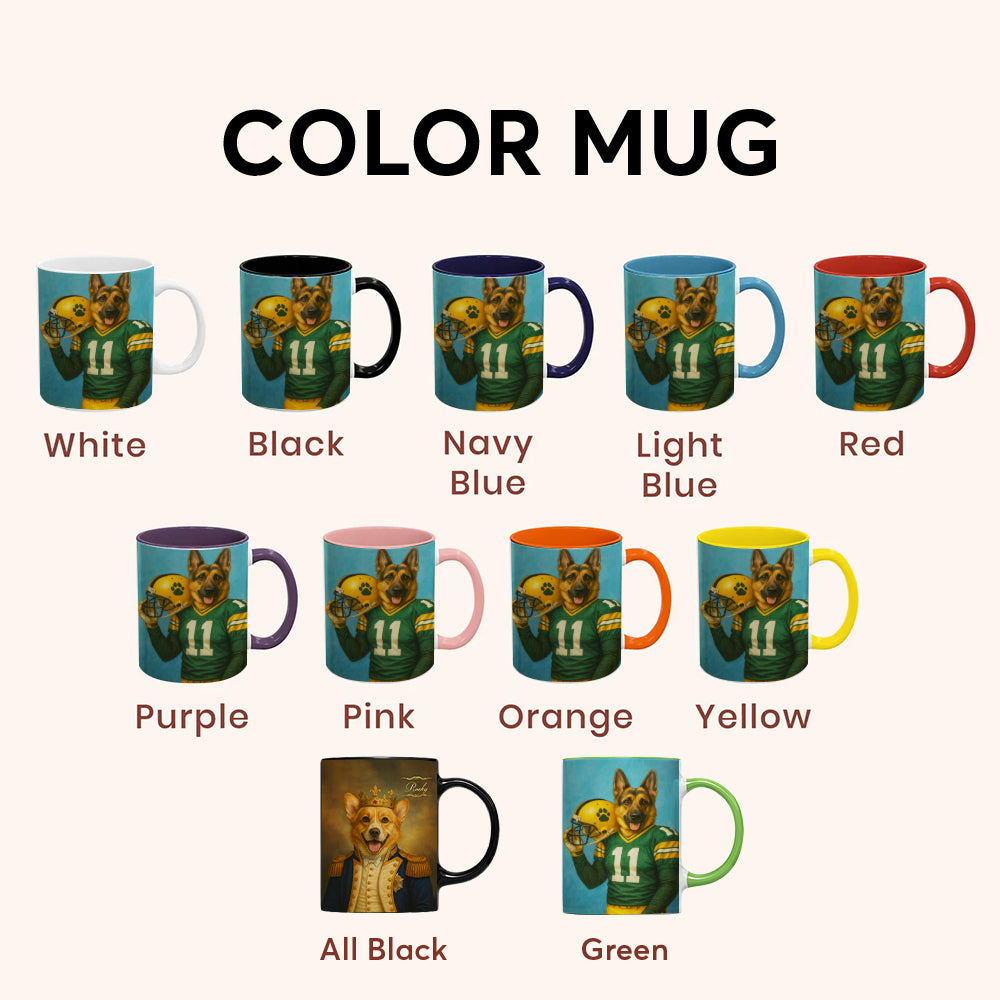 Custom Dog Photo Football Player Mug