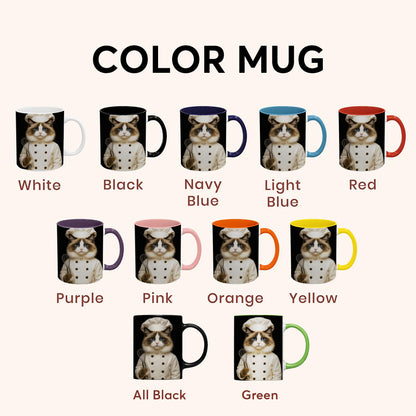 Custom Photo Cat Chef Mug _ Gift For Cat Lovers