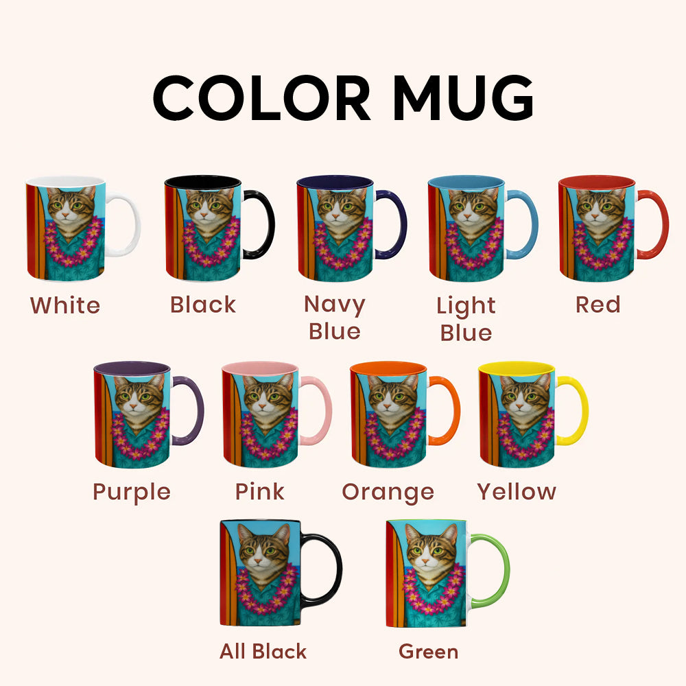 Custom Photo Surfer Cat MugGift For Cat Lovers