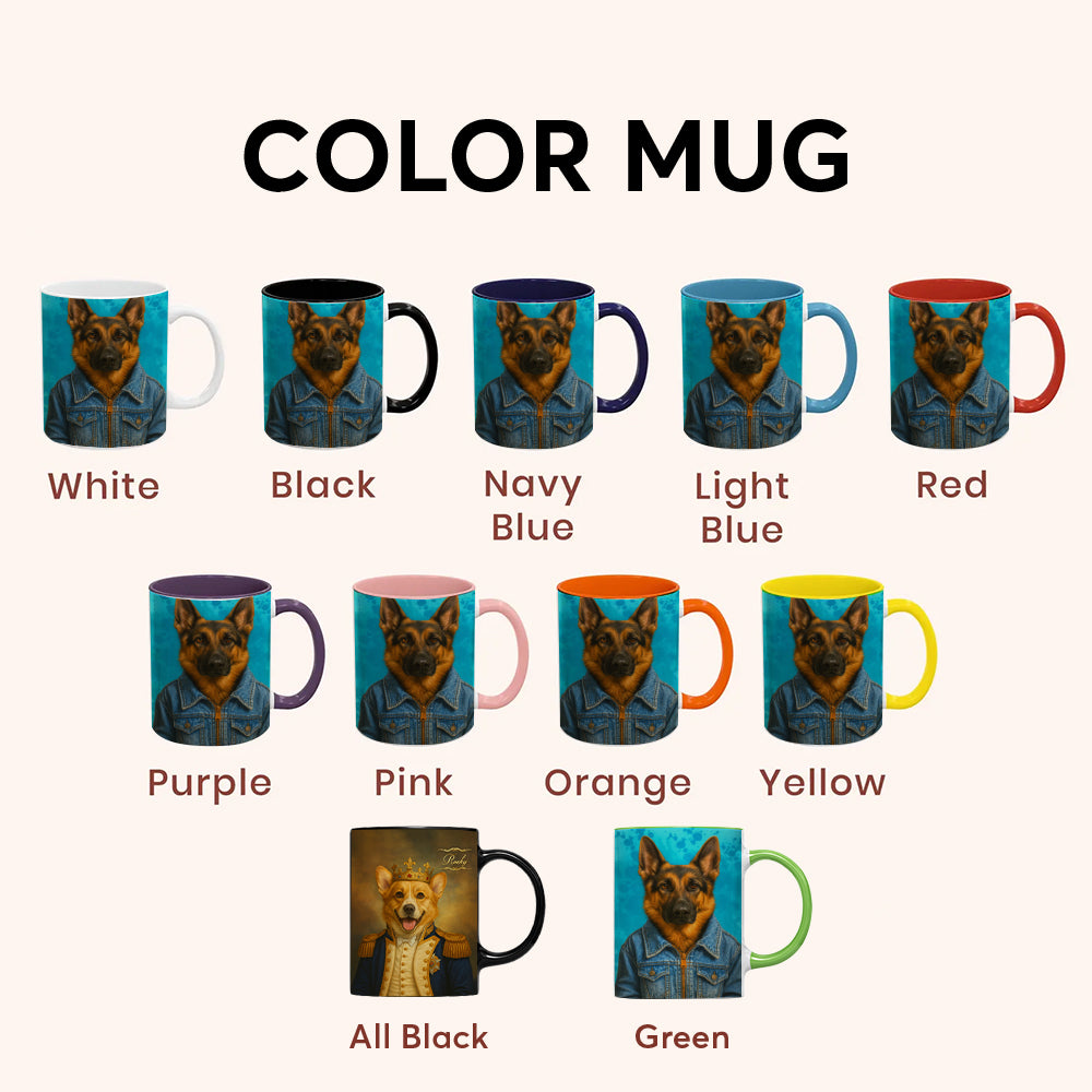Custom Photo Denim Dog Mug Gift For Dog Lovers