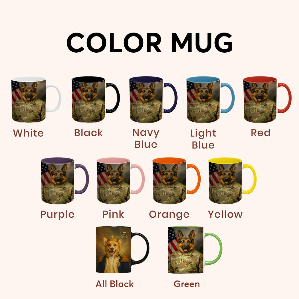 Custom Dog Photo Us Army Mug _ Gift For Dog Lovers