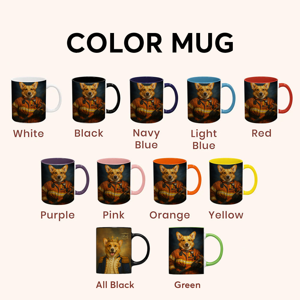 Custom Dog Photo Firefighter Mug _ Gift For Dog Lovers