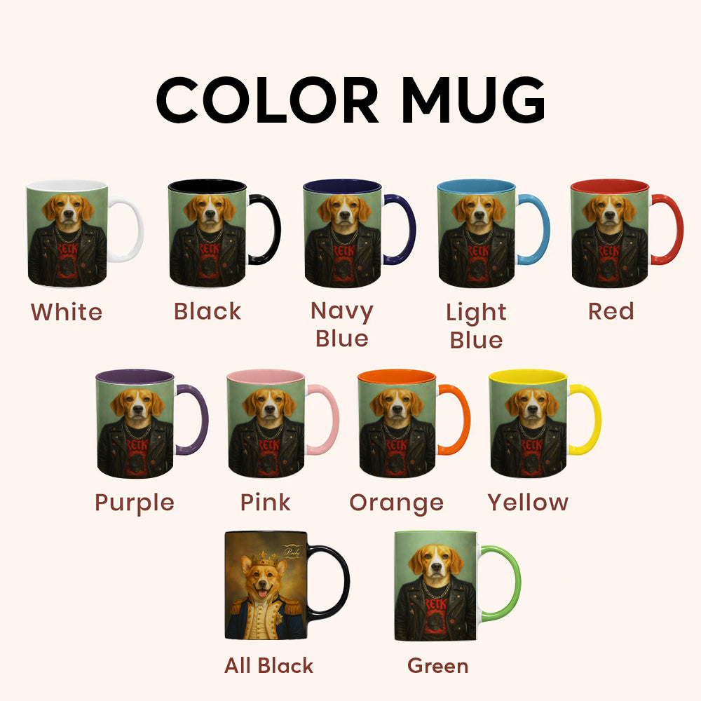 Custom Photo Rock n Roll Dog Mug _ Gift For Dog Lovers